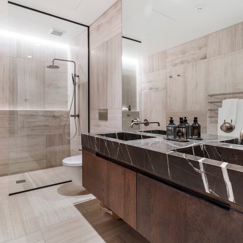Edition apartment Bathroom Integrated vanity and basin Pietra grey marble resized