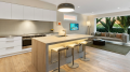 istone Geo Crema Kitchen island mitred to 50mm Clarence Street